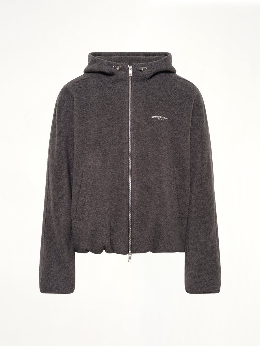 Woven Hoodie in Grey