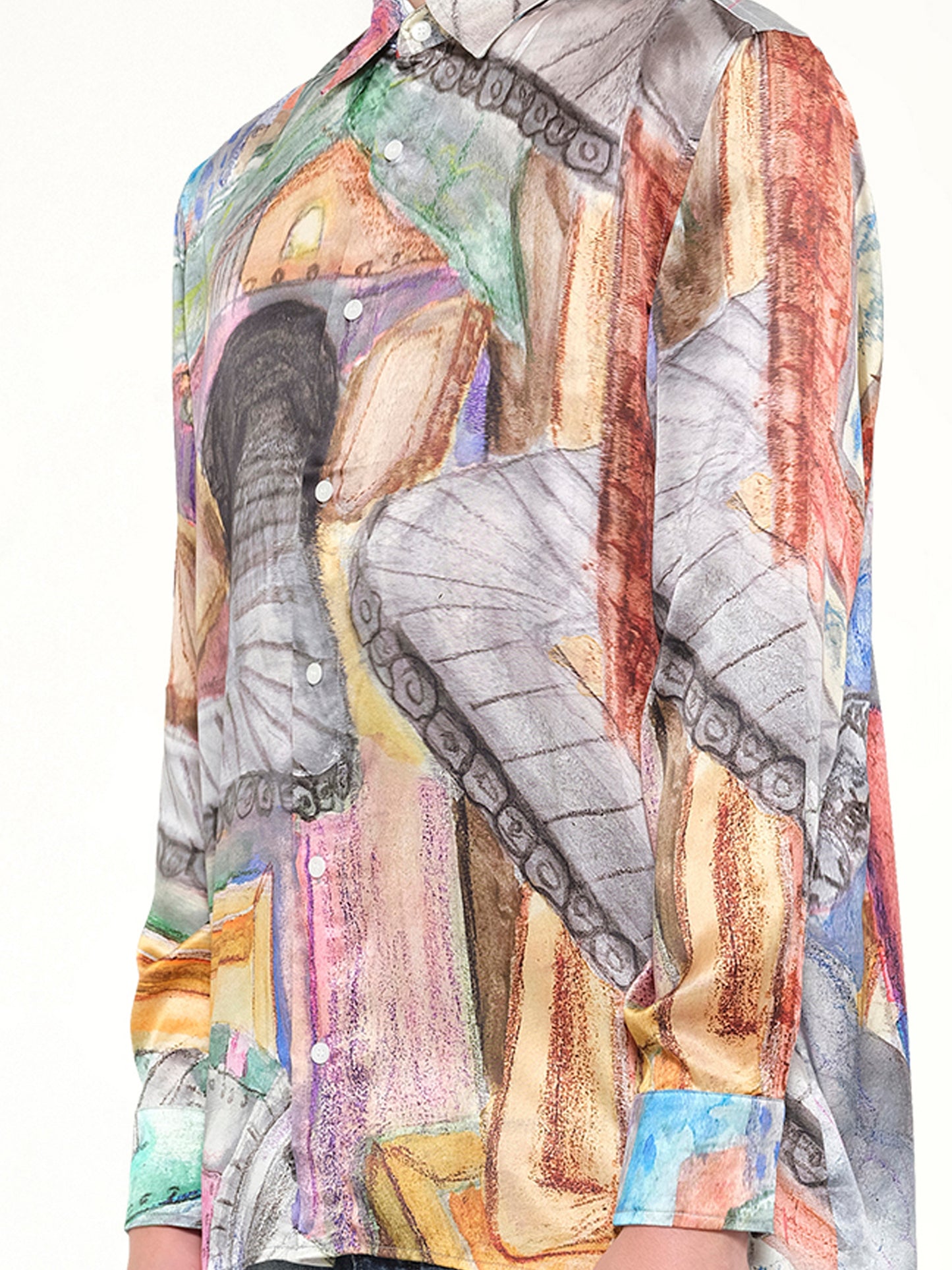 Book Page Silk Shirt in Multicolour
