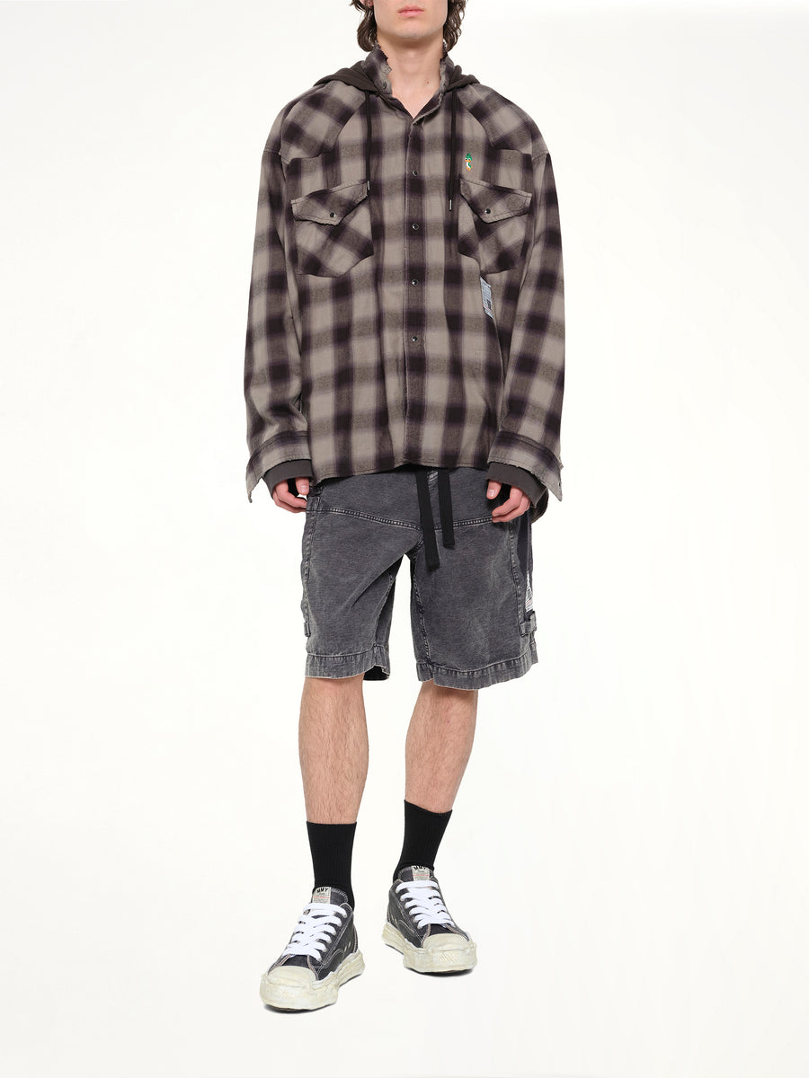 Damaged Cargo Short Pants in Black