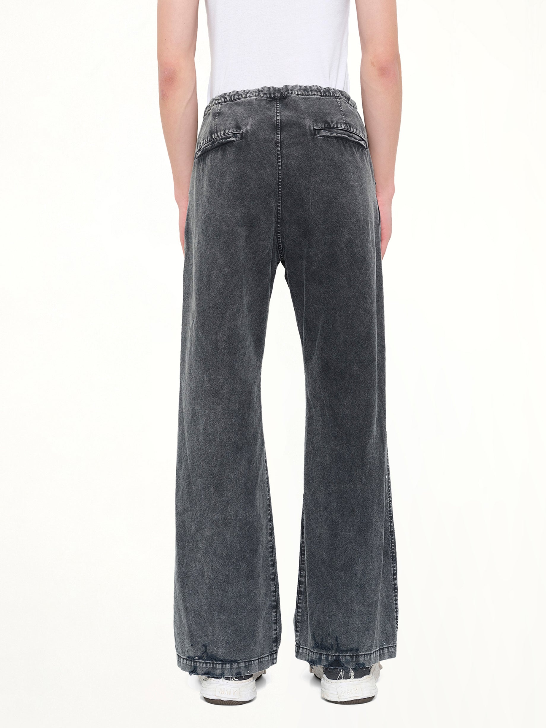 MAISON MIHARA YASUHIRO , Distressed Corduroy Trousers in Black Back View from MARAIS
