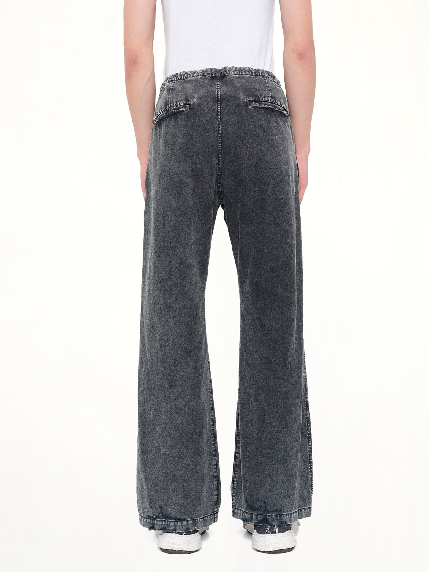 Distressed Corduroy Trousers in Black