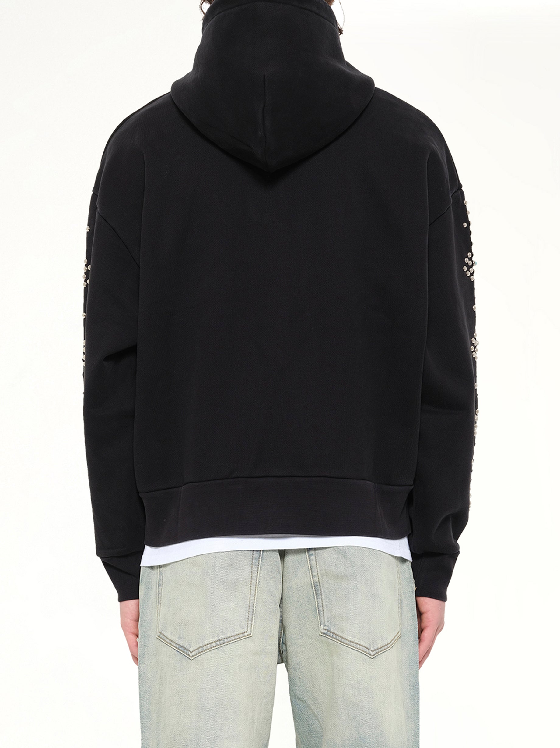 KIDSUPER Dove Eye Studded Hoodie in Black Back View from MARAIS