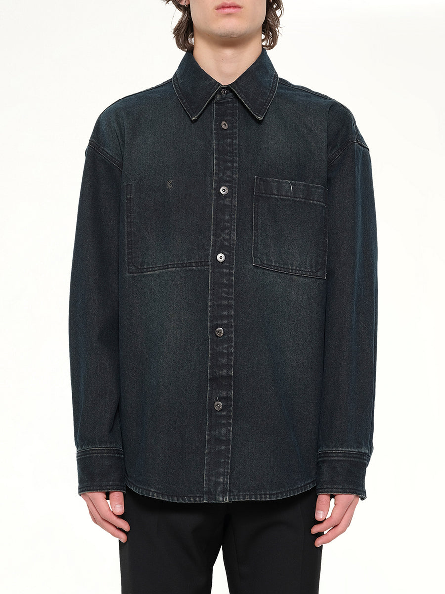 Washed Denim Shirt in Blue