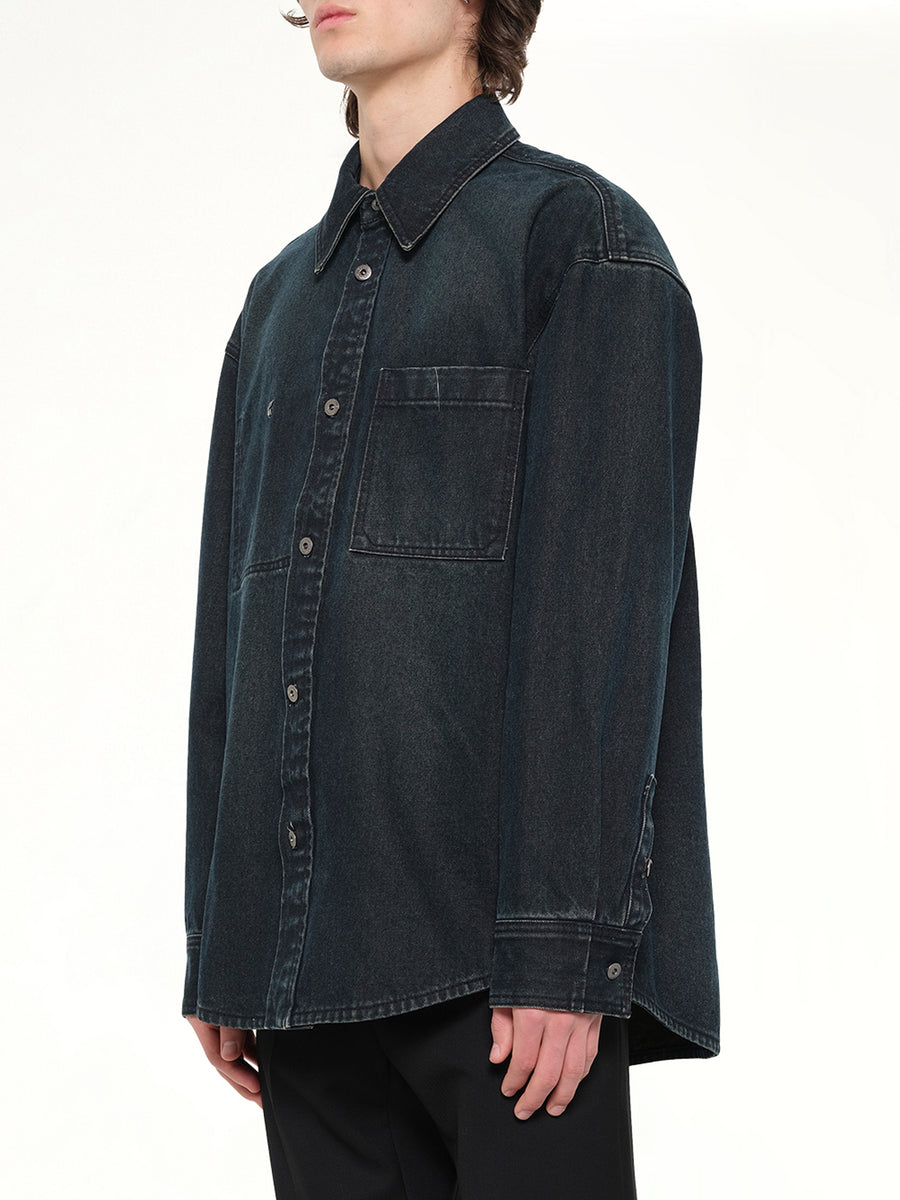Washed Denim Shirt in Blue