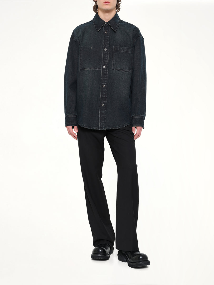 Washed Denim Shirt in Blue