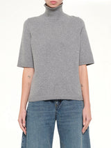 Light Cashmere Highneck Jumper in Heather Grey