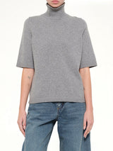 Light Cashmere Highneck Jumper in Heather Grey