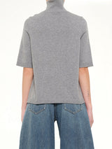 Light Cashmere Highneck Jumper in Heather Grey