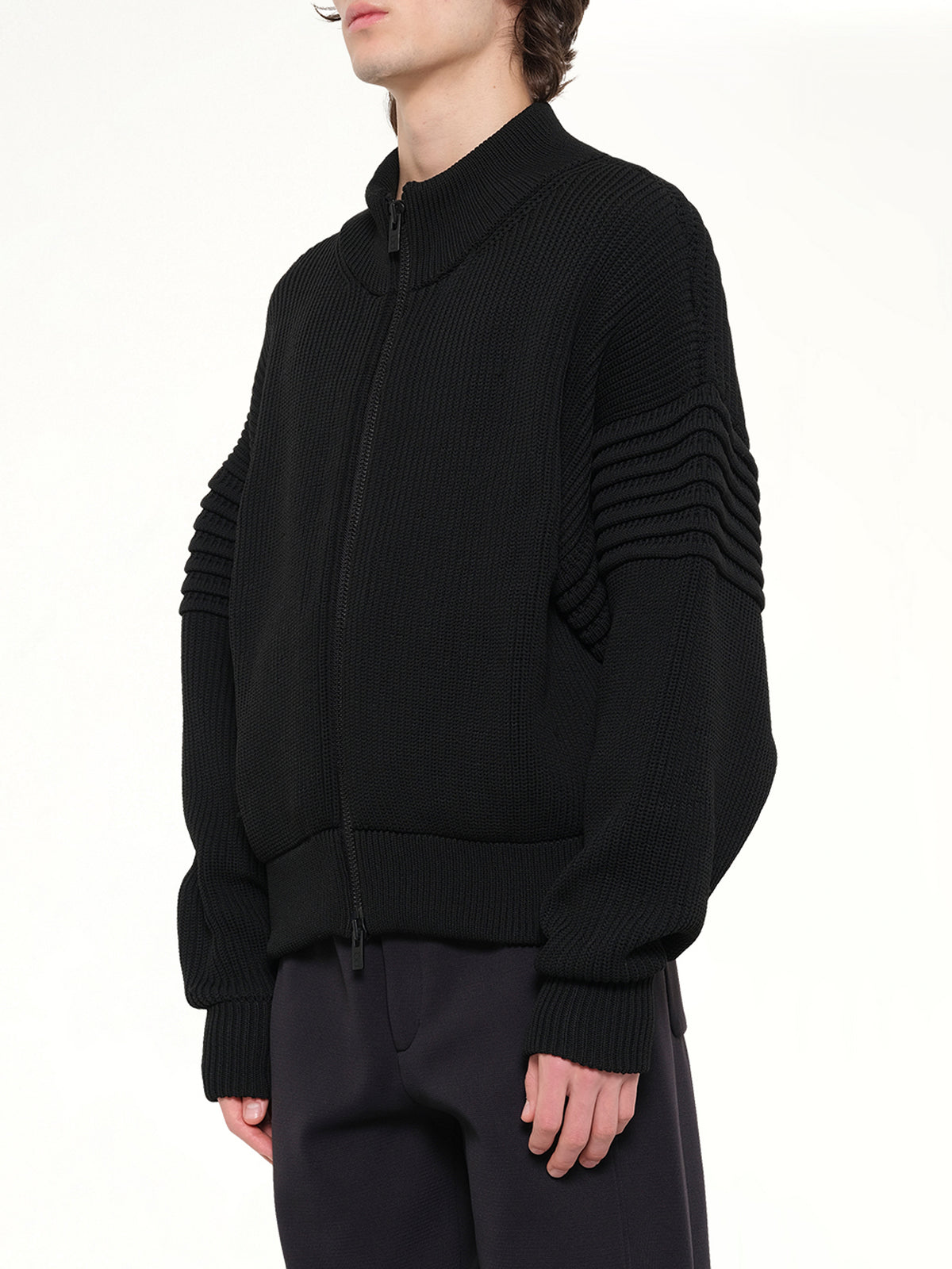 Low Gauge Zip Blouson in Black