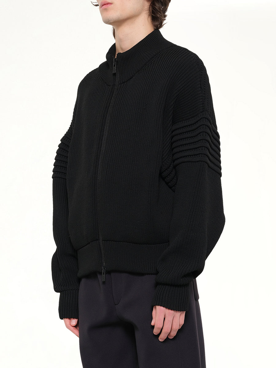 Low Gauge Zip Blouson in Black
