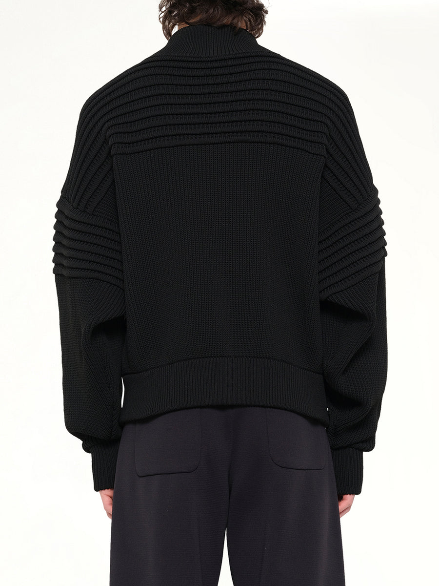 Low Gauge Zip Blouson in Black