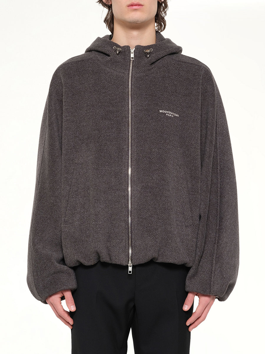 Woven Hoodie in Grey