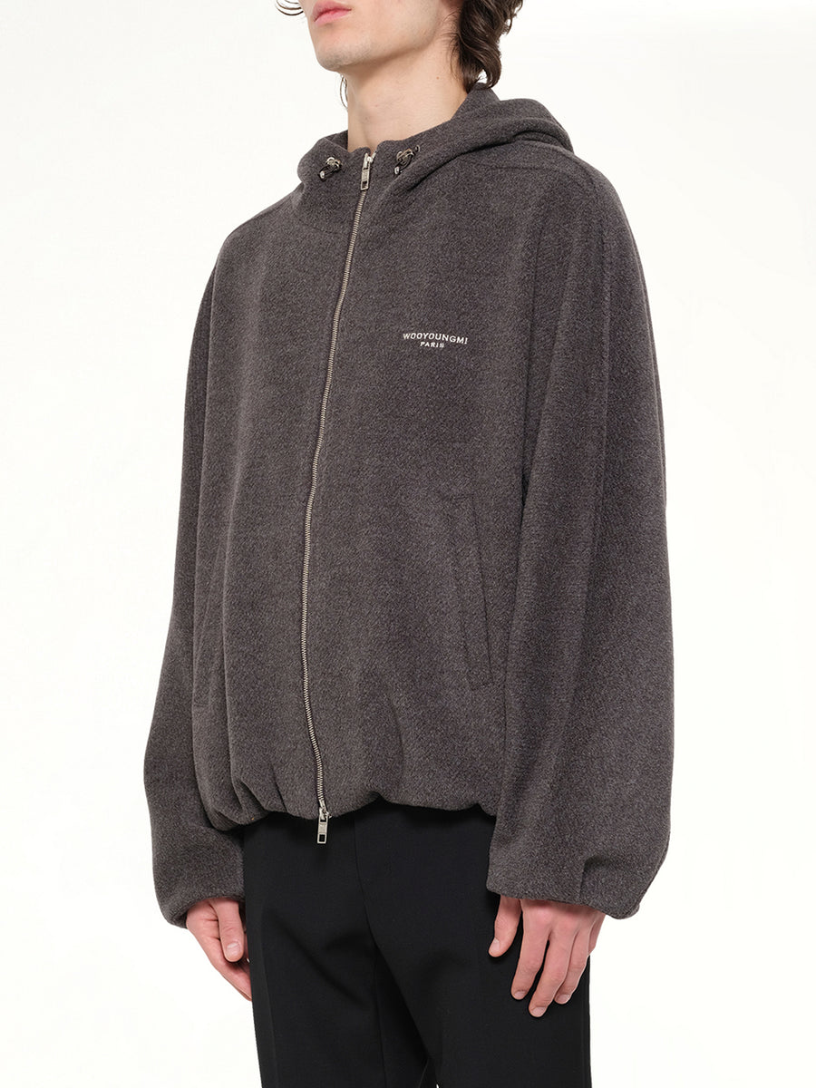 Woven Hoodie in Grey