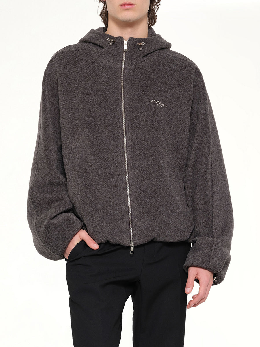 Woven Hoodie in Grey