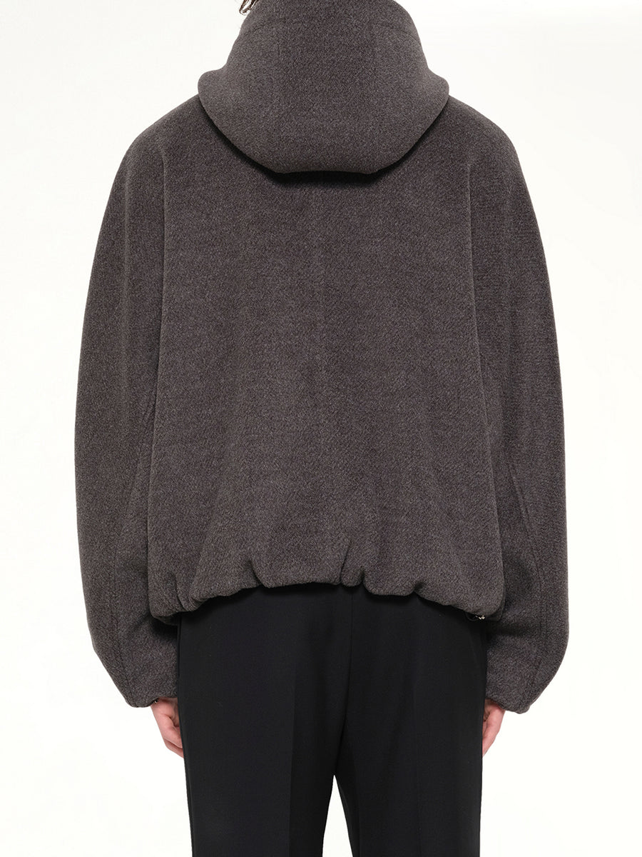 Woven Hoodie in Grey
