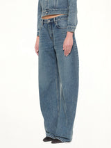Round Denim Pants in Handsand Wash