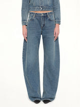 Round Denim Pants in Handsand Wash