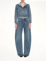 Round Denim Pants in Handsand Wash
