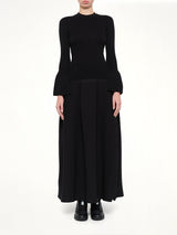 Soft Portrait Long Bell Sleeve Top in Black