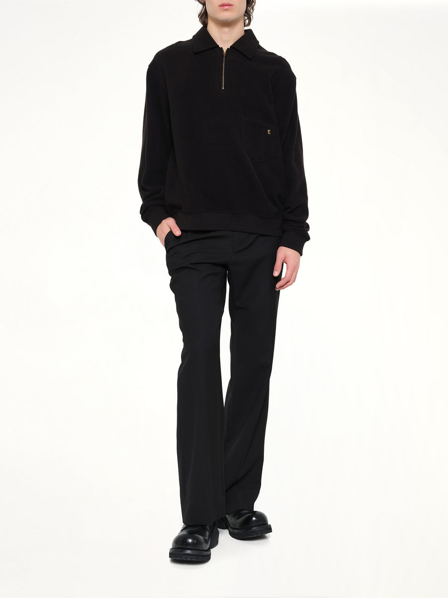 Slim Wool Suit Pants in Black