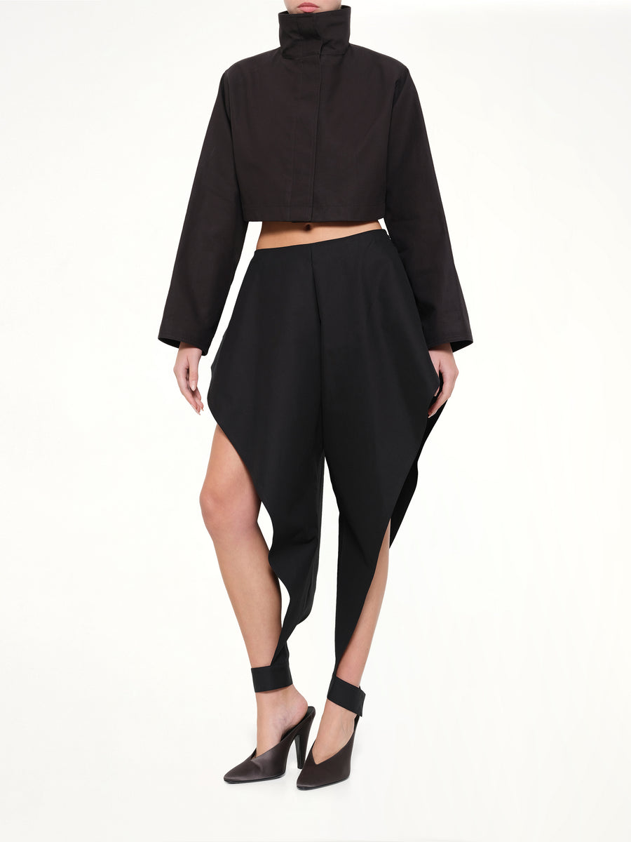 Tailored Viscose Triangle Pants in Black