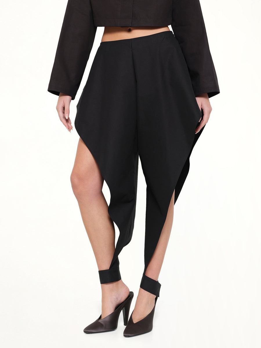 Tailored Viscose Triangle Pants in Black