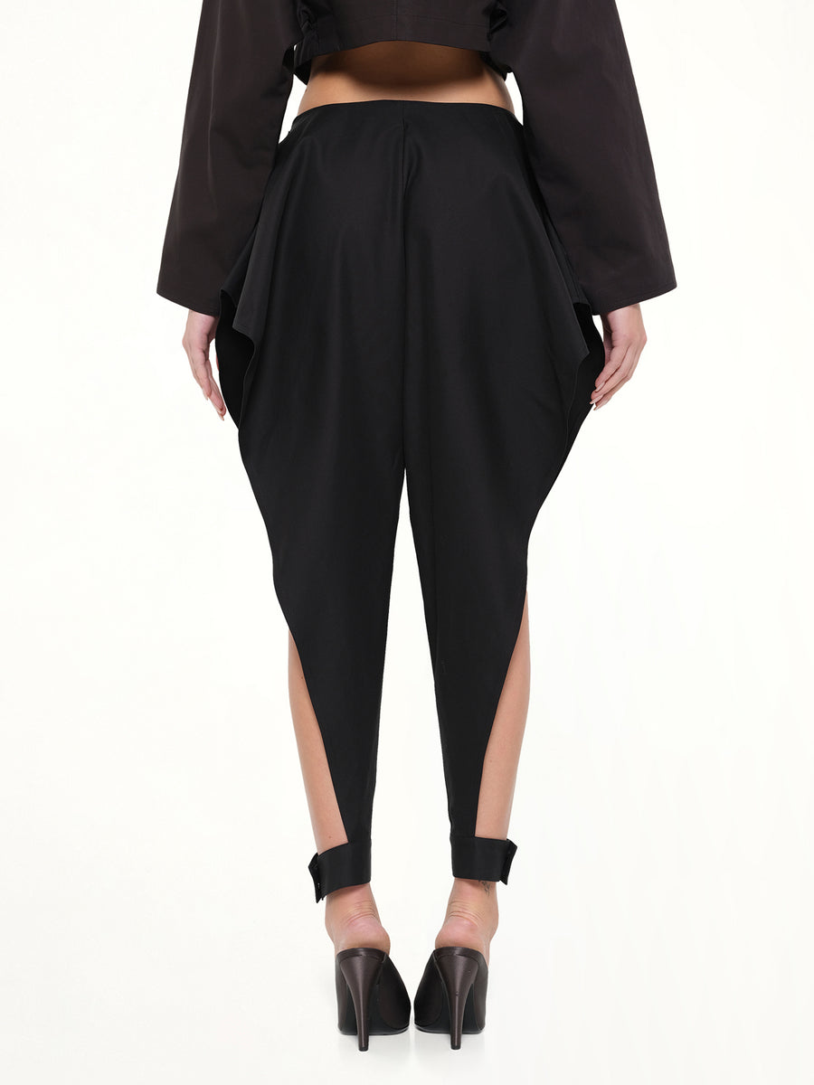Tailored Viscose Triangle Pants in Black