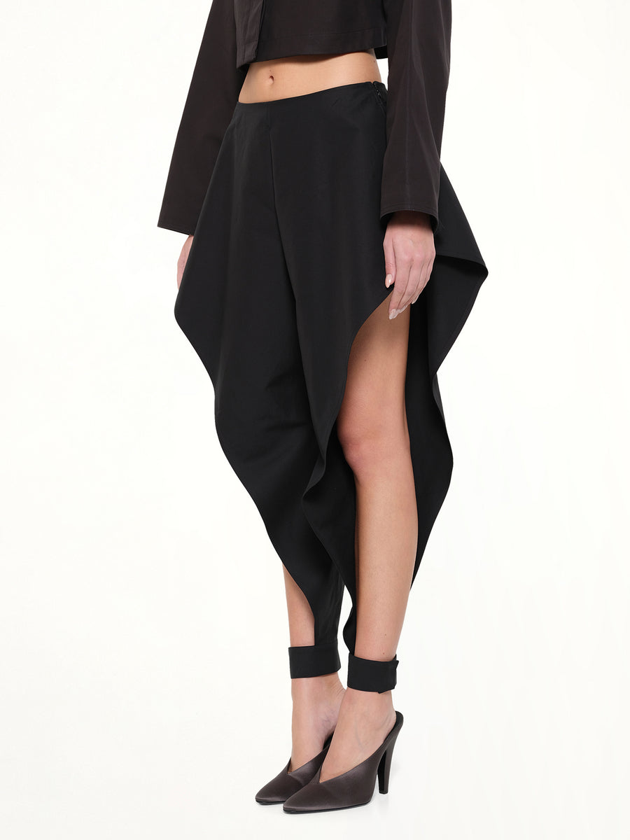 Tailored Viscose Triangle Pants in Black