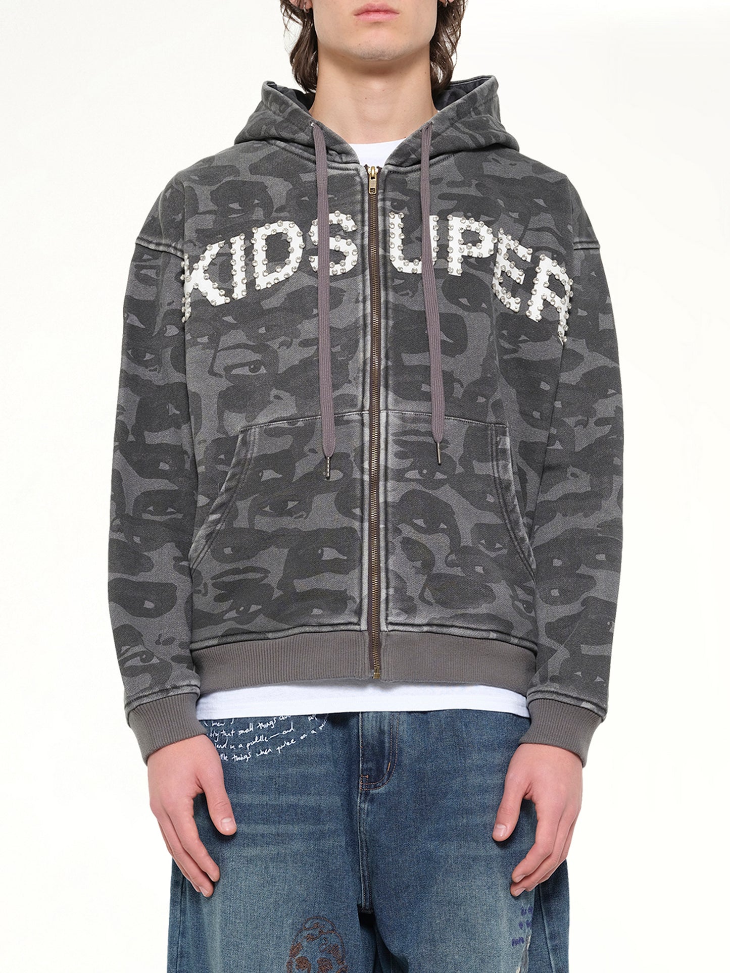 Face Camo Hoodie in Black