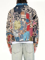Jaquarded Pocket Detail Jacket in Multicolour