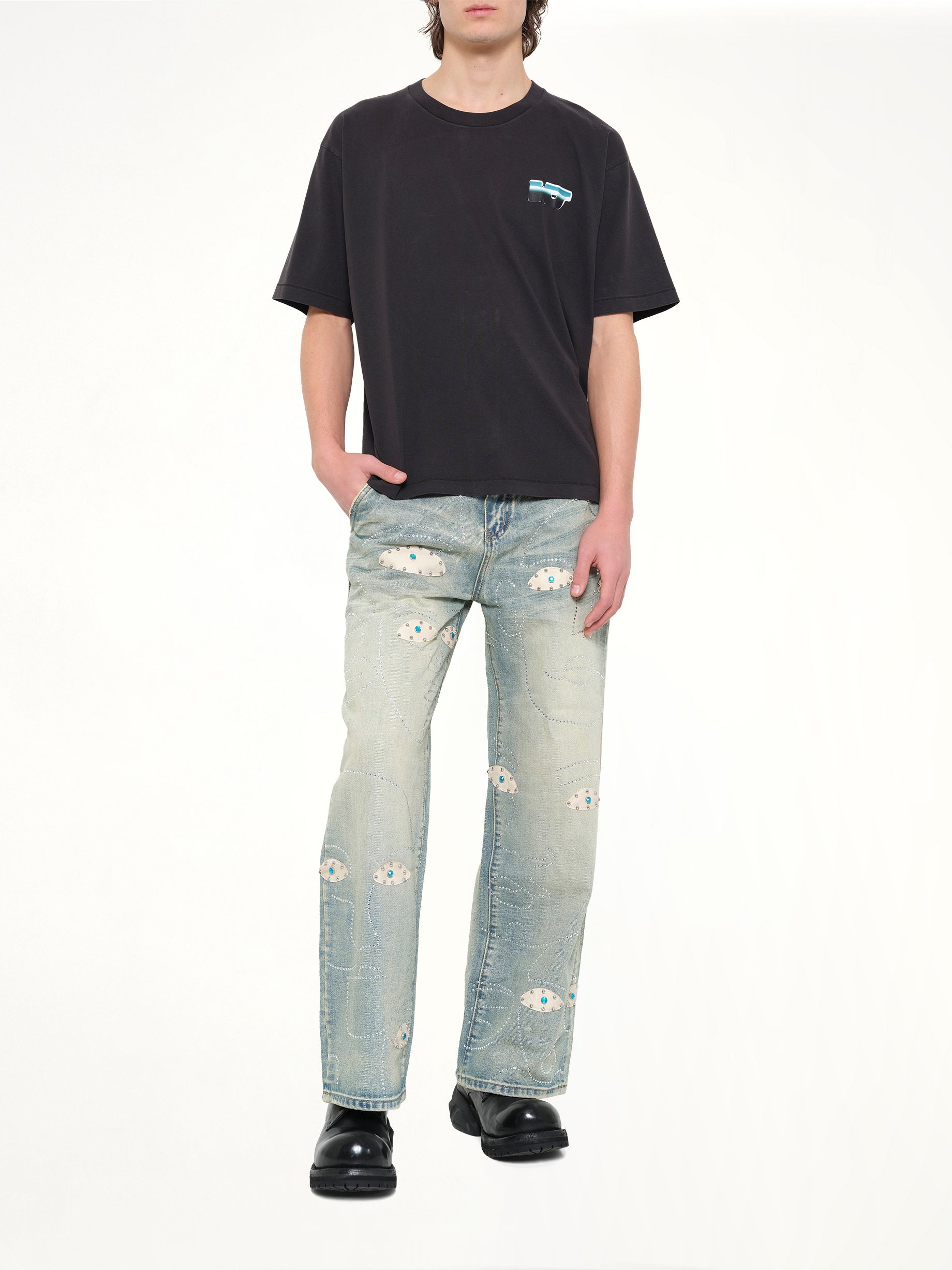 KIDSUPER KS Chrome T-Shirt in Washed Black Full Reference from MARAIS
