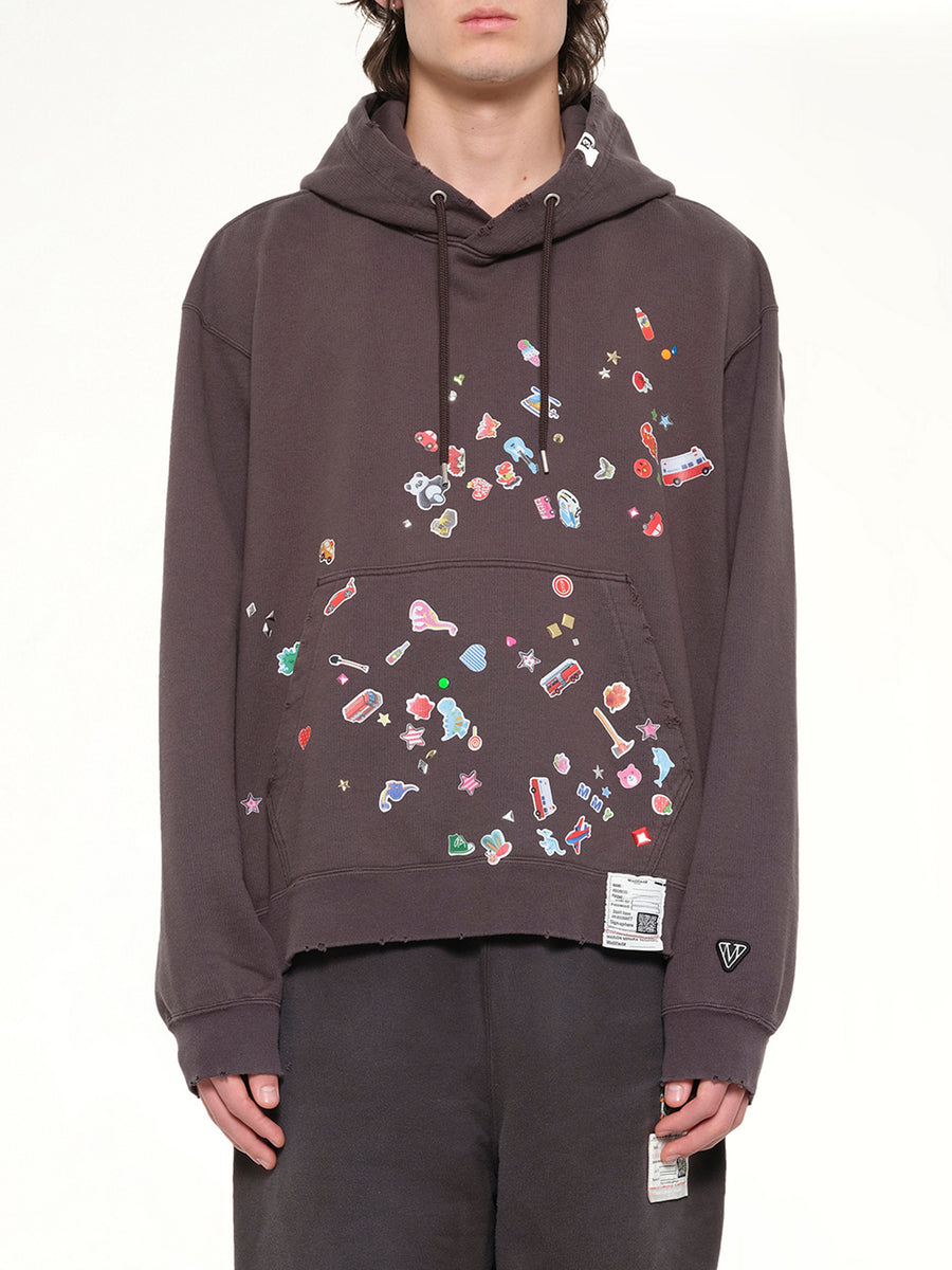 Kids Sticker Hoodie in Black
