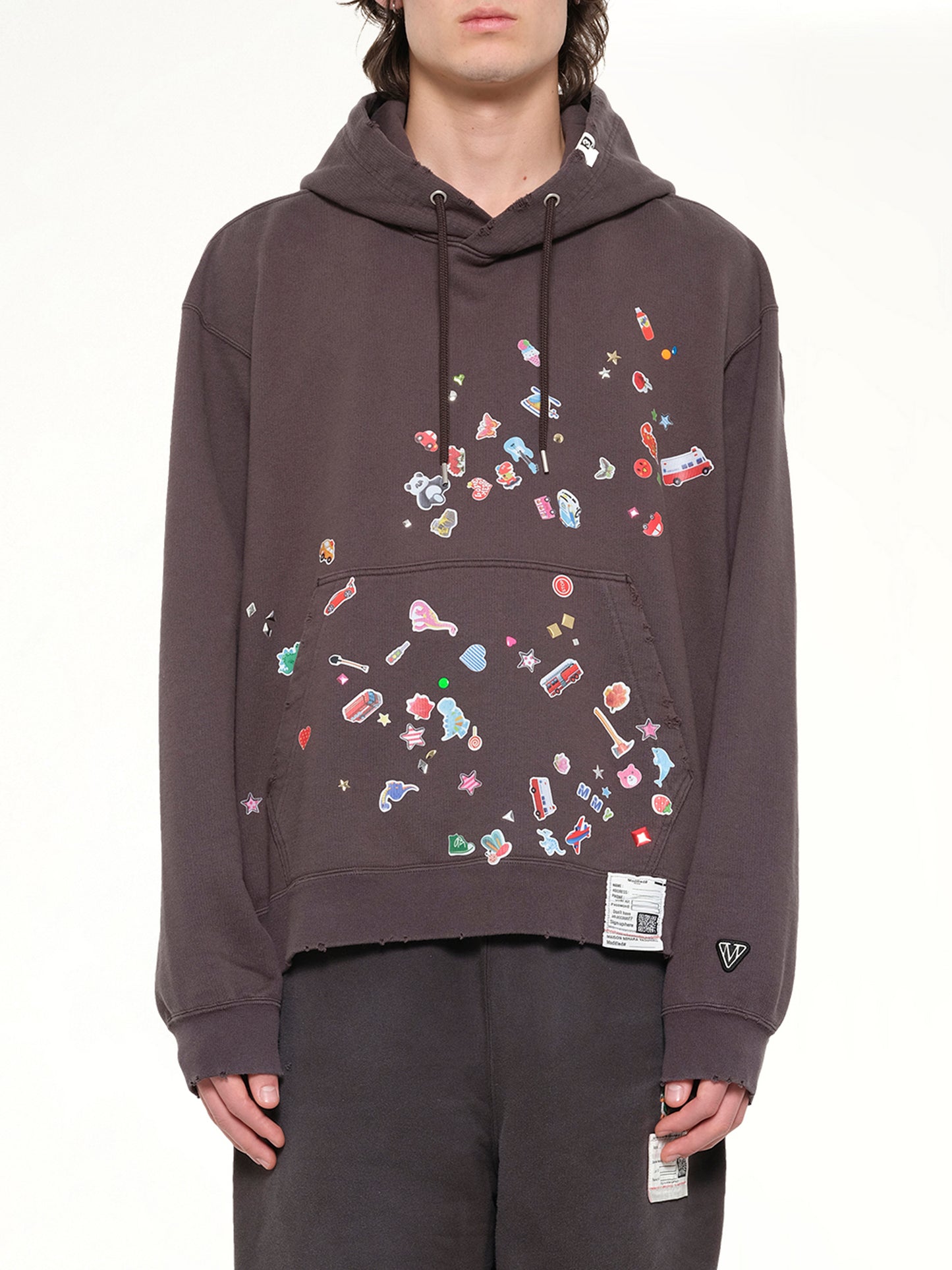 Kids Sticker Hoodie in Black