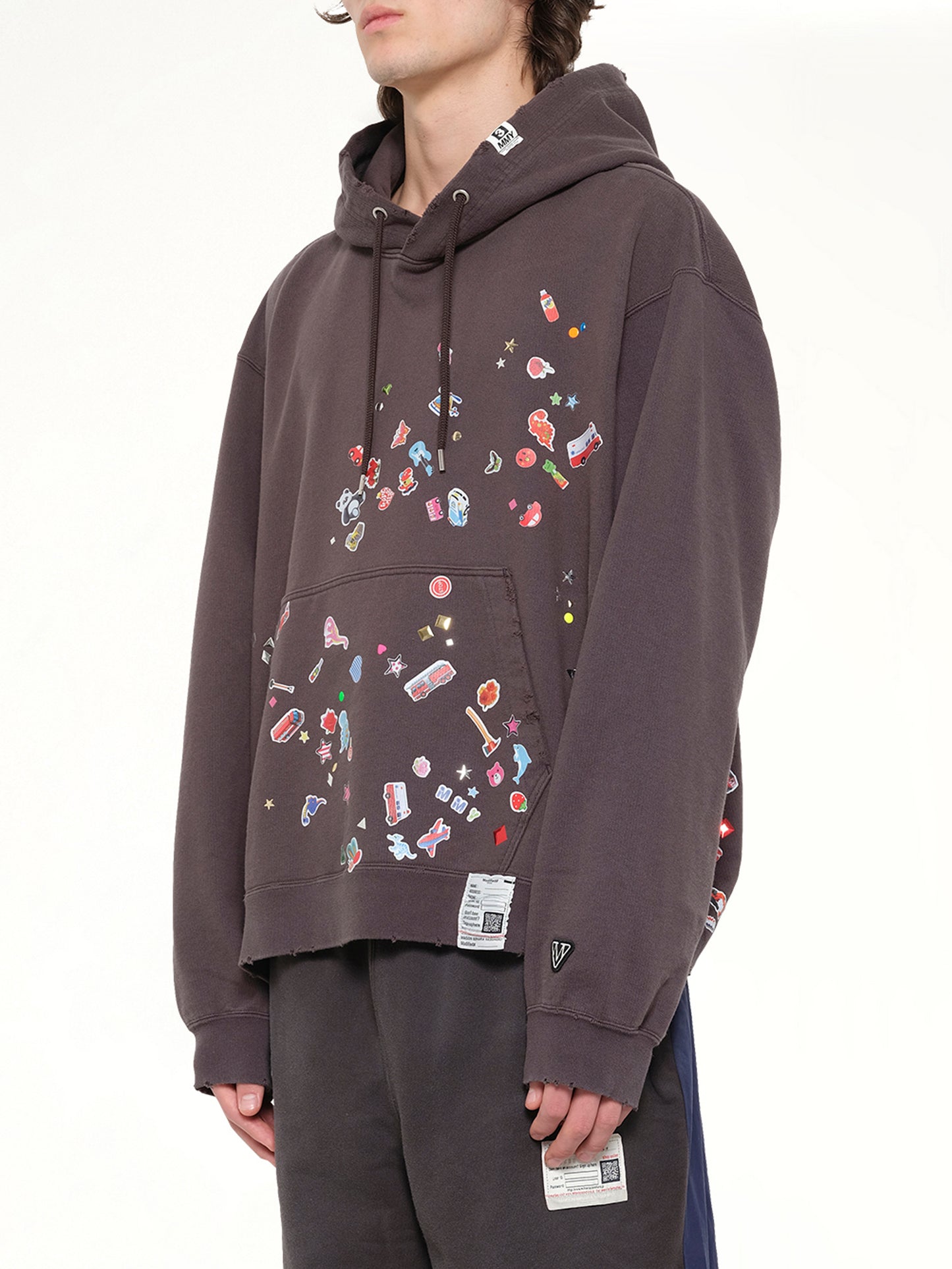 Kids Sticker Hoodie in Black