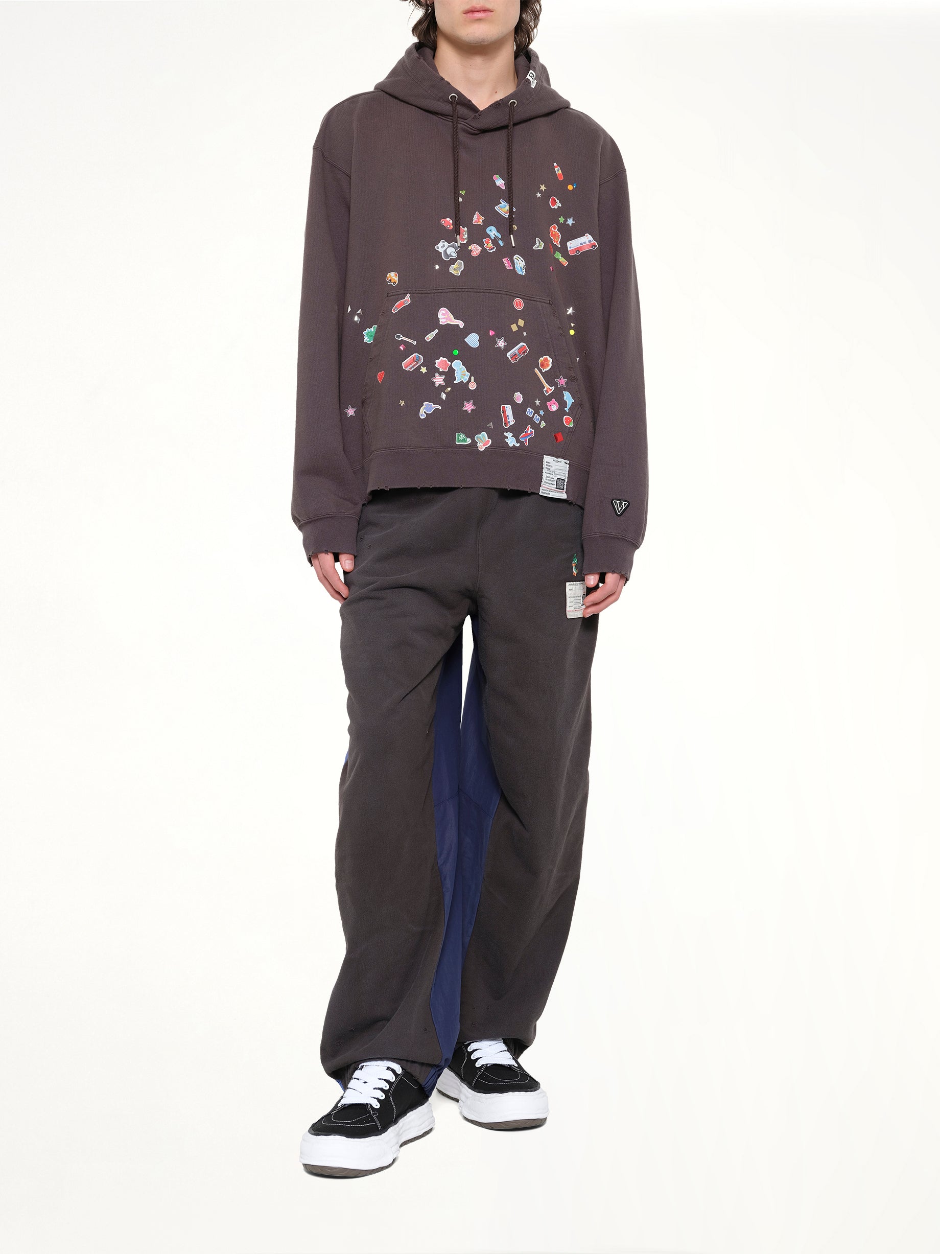 MAISON MIHARA YASUHIRO Kids Sticker Hoodie in Black Full Reference from MARAIS