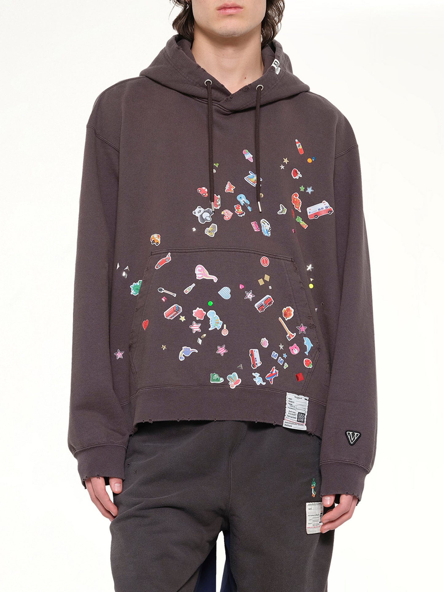 Kids Sticker Hoodie in Black