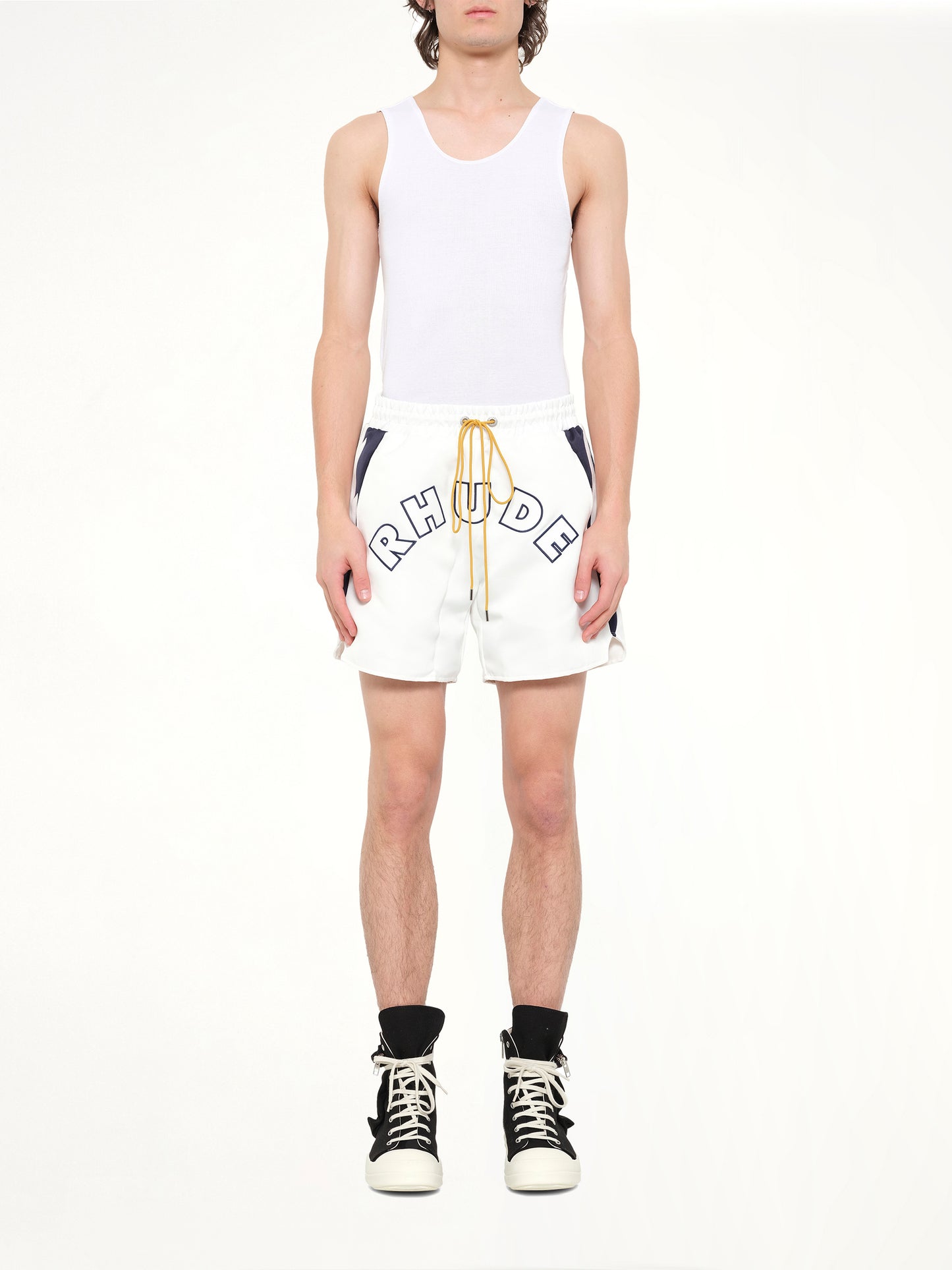 Logo Lightning Shorts in White/Navy