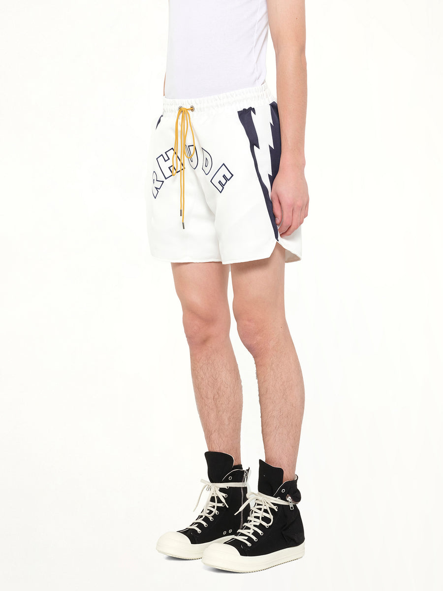 Logo Lightning Shorts in White/Navy