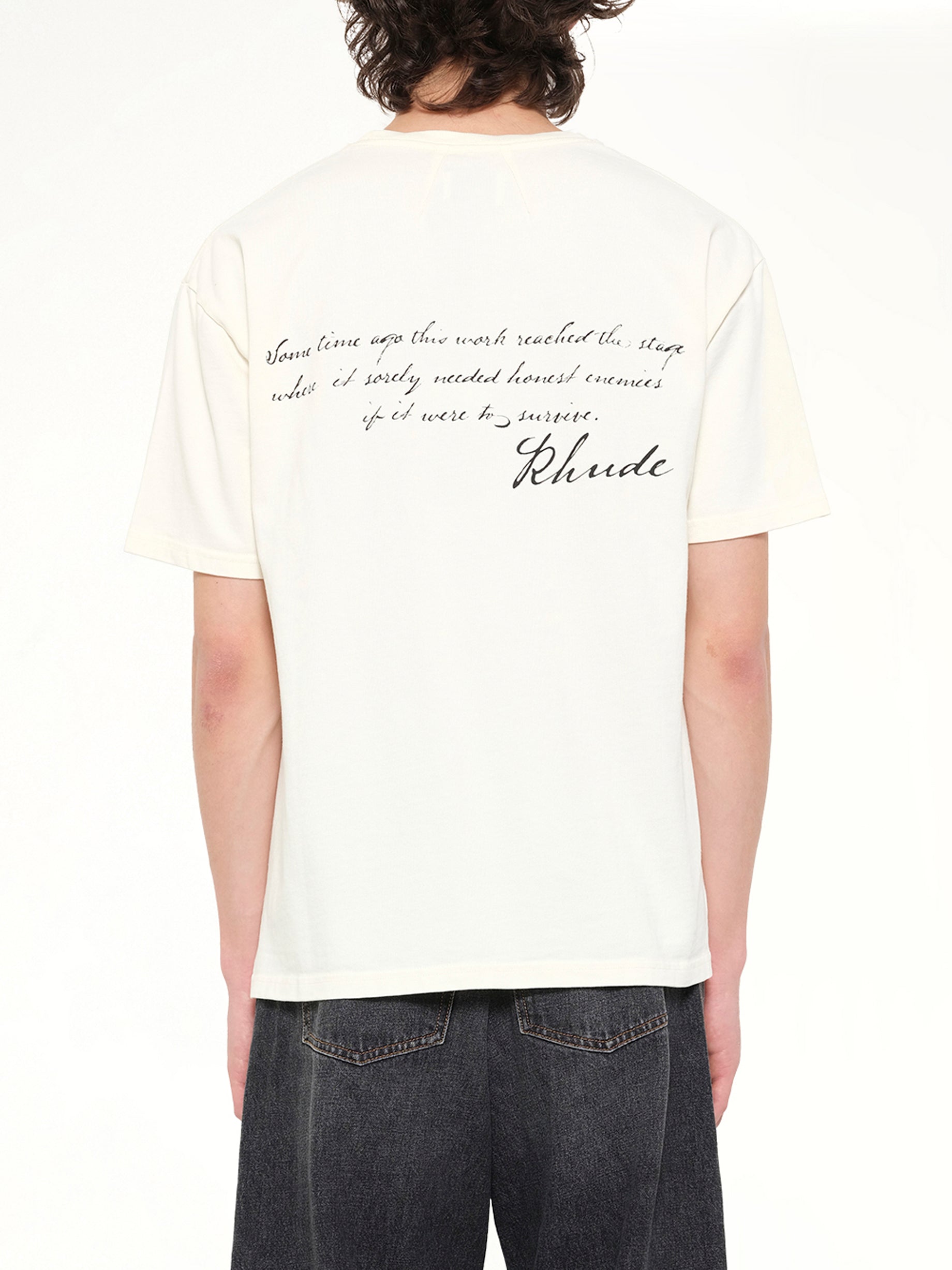 RHUDE Montenegro Morada T-Shirt in Vintage White Back View from MARAIS