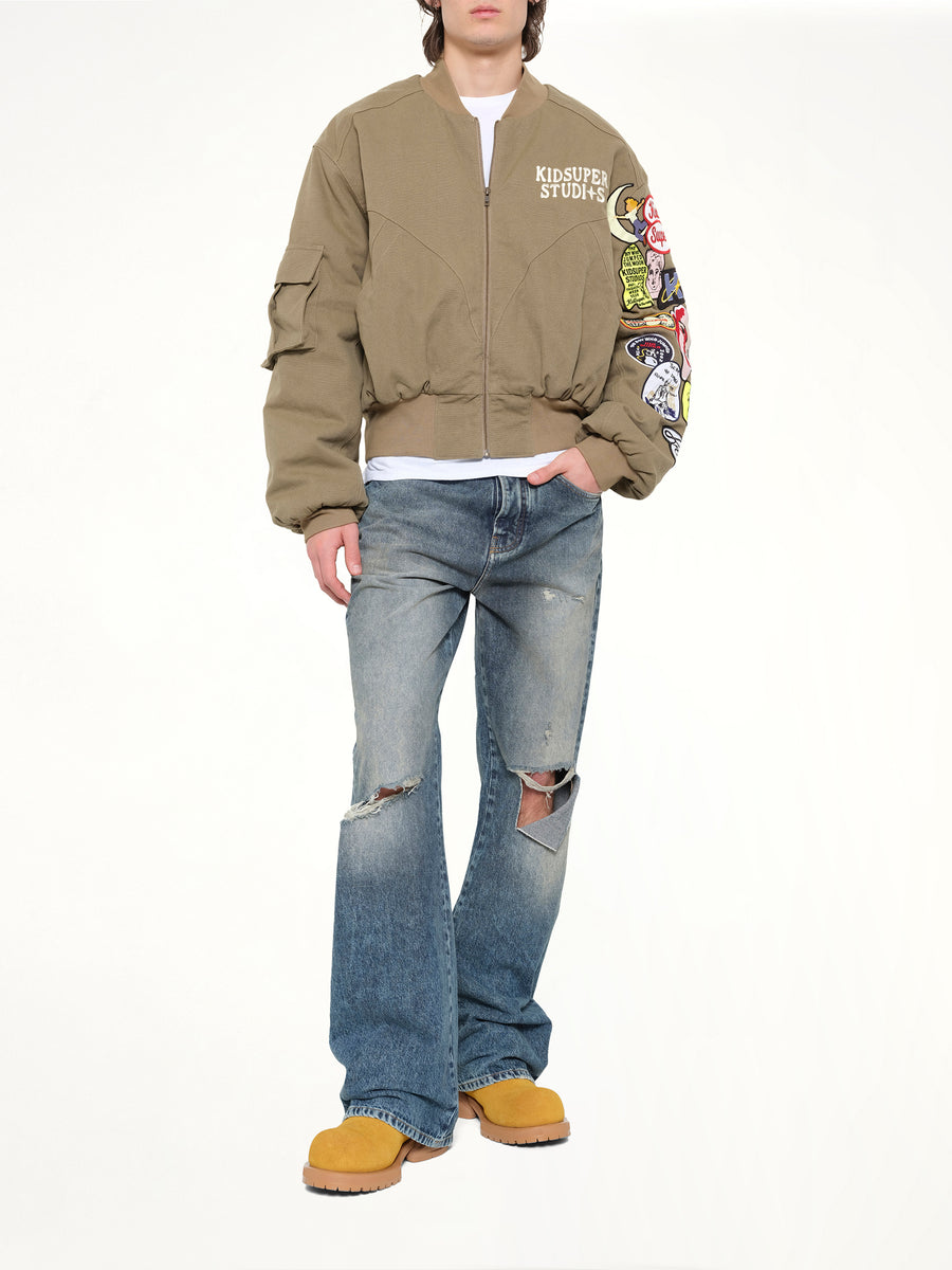 Patches Bomber Jacket in Green
