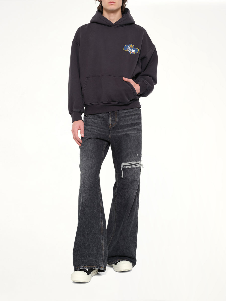 Racing Crest Hoodie in Vintage Black