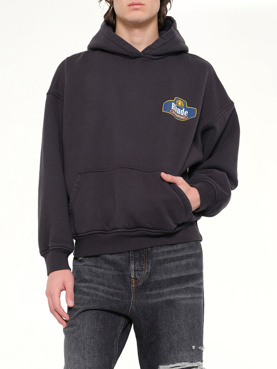 Racing Crest Hoodie in Vintage Black