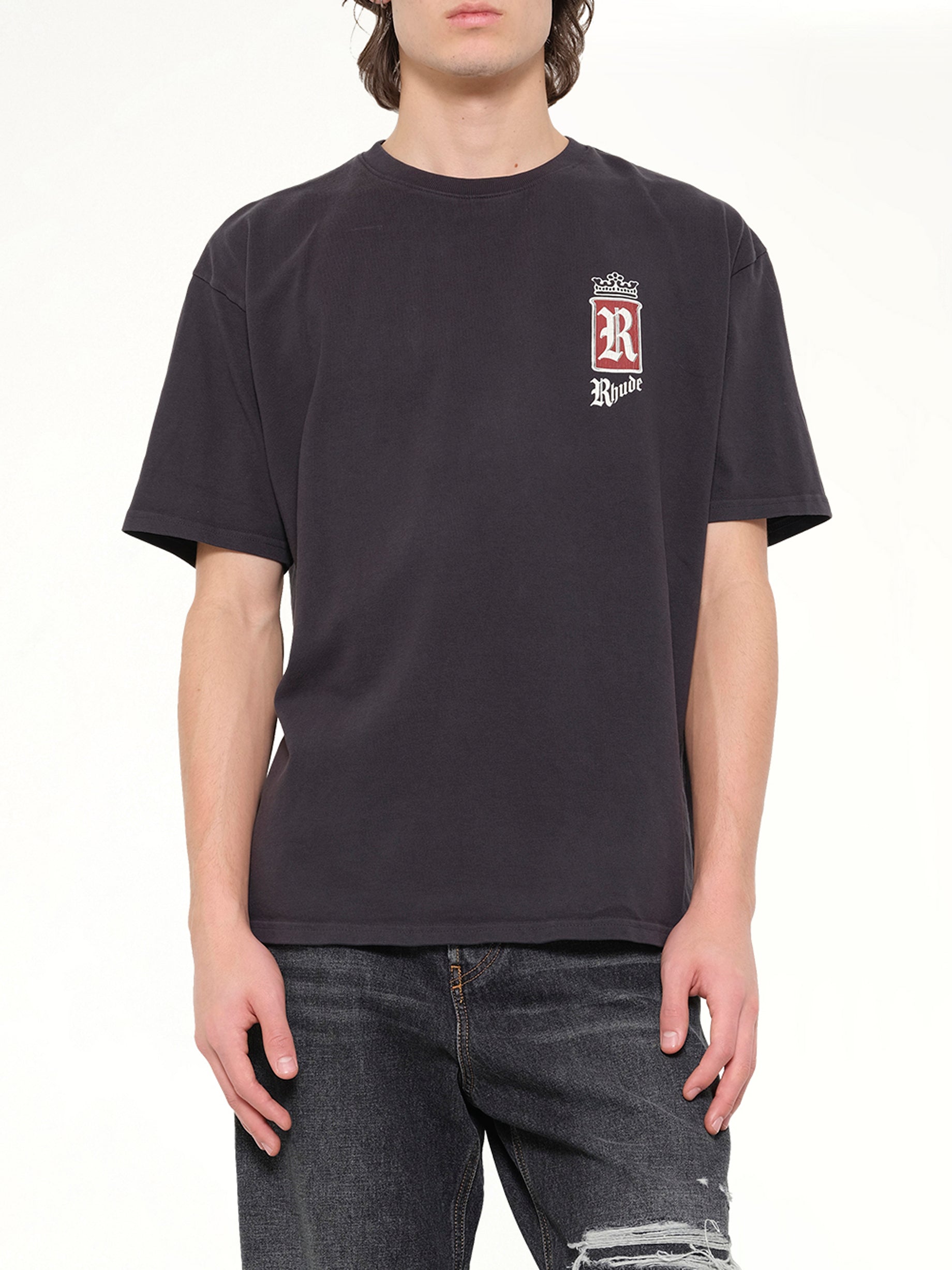 RHUDE Rhude Fumar 91 T-Shirt in Vintage Black Detail Shot from MARAIS