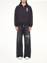 ヴィンテージブラックのRhudeフマール91ジップアップフーディ