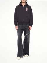 ヴィンテージブラックのRhudeフマール91ジップアップフーディ