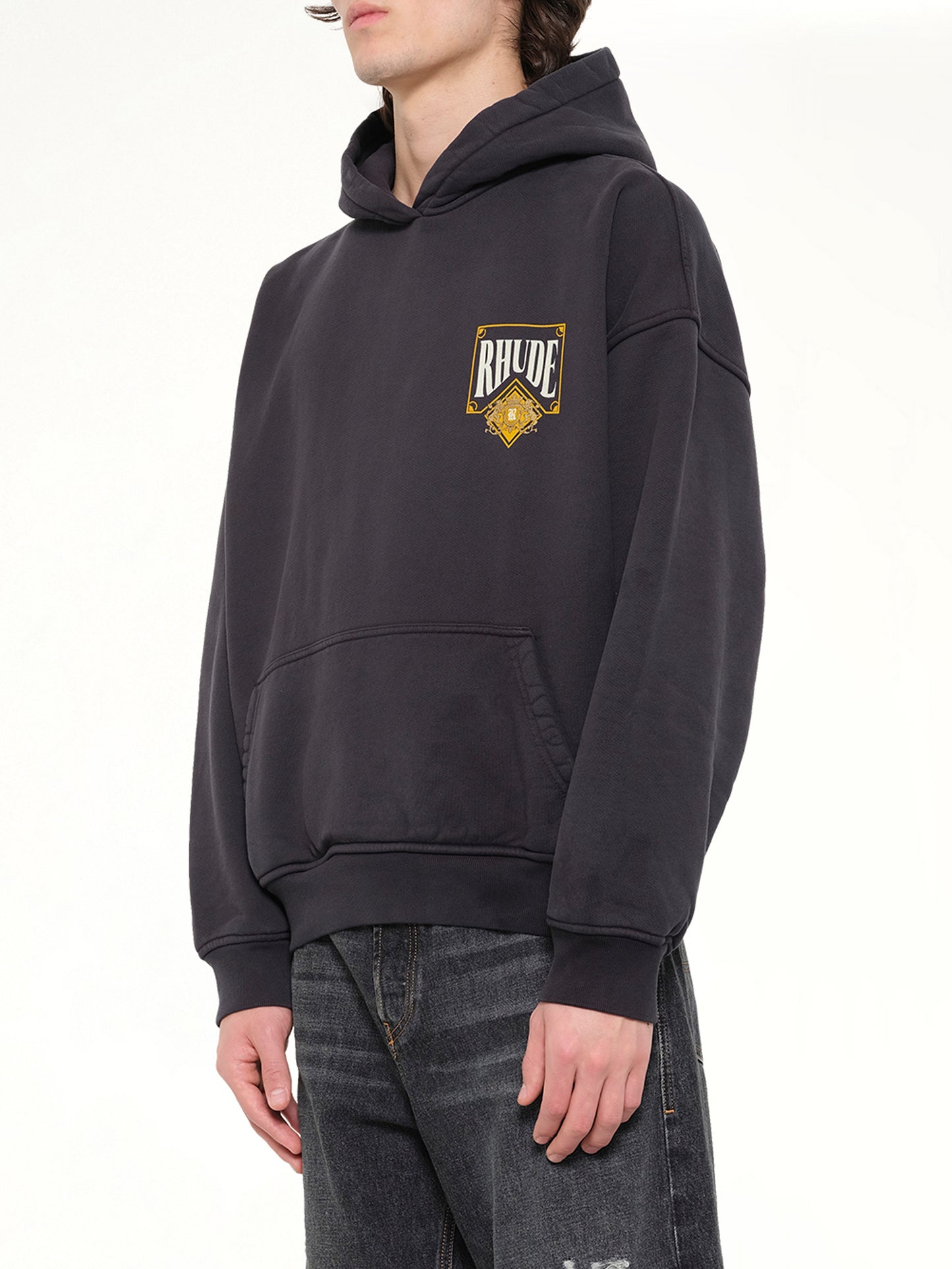 Rhude Playing Card Hoodie in Vintage Black