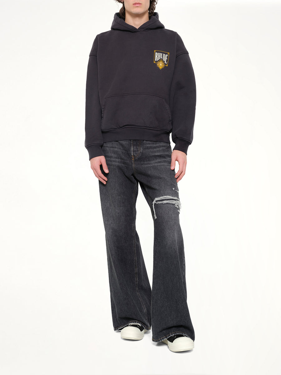 Rhude Playing Card Hoodie in Vintage Black