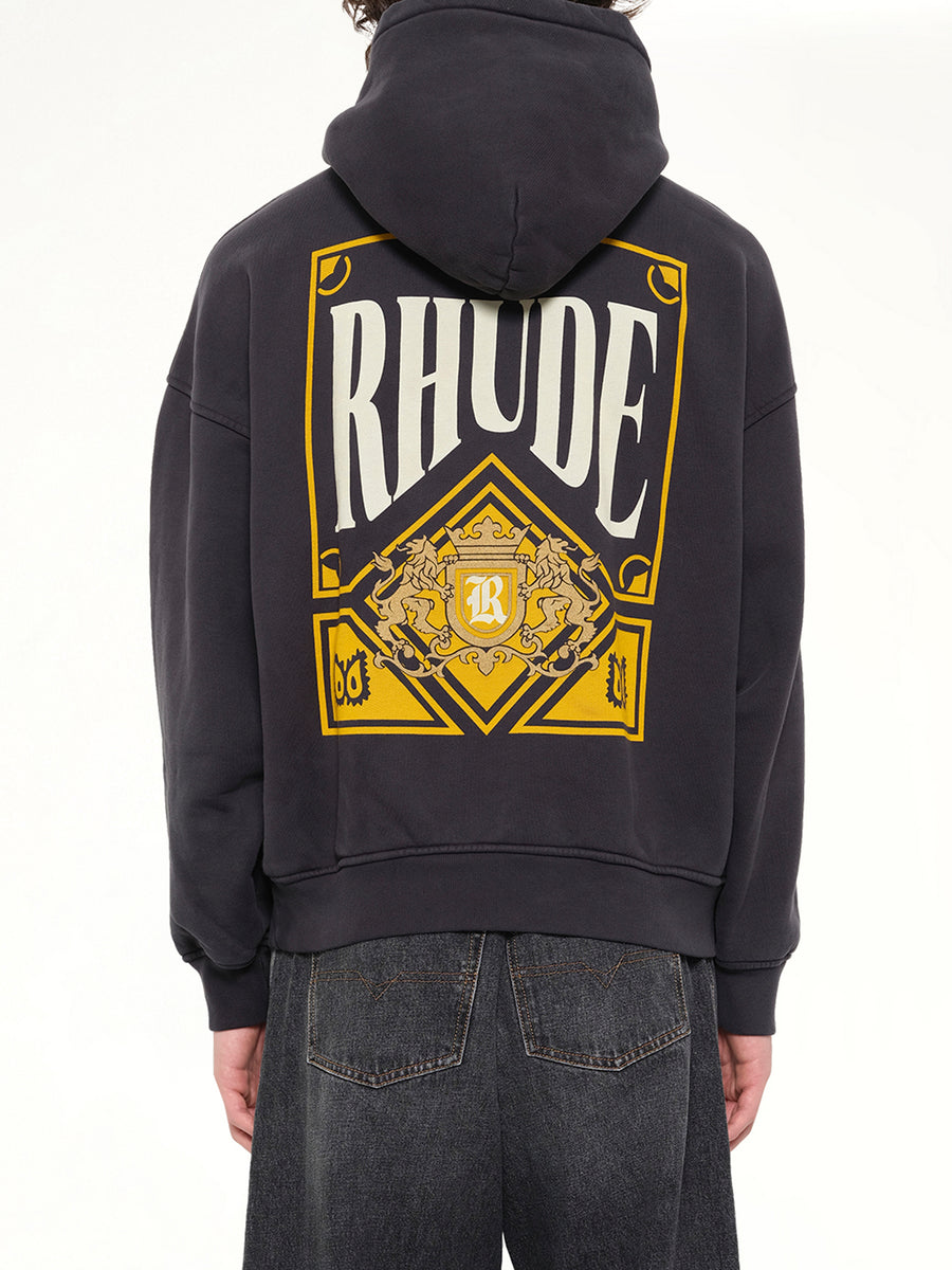 Rhude Playing Card Hoodie in Vintage Black