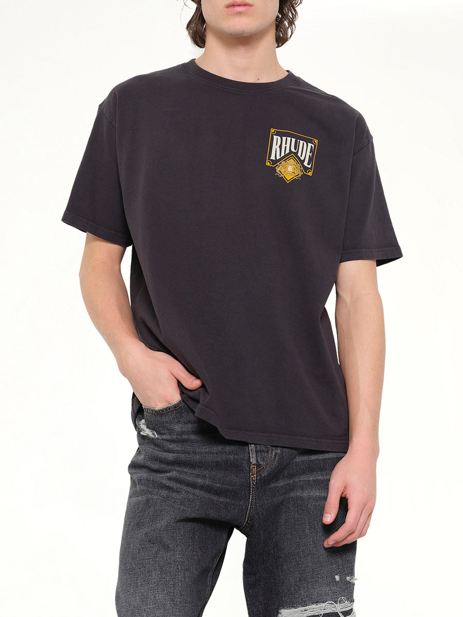 Rhude Playing Card T-Shirt in Vintage Black