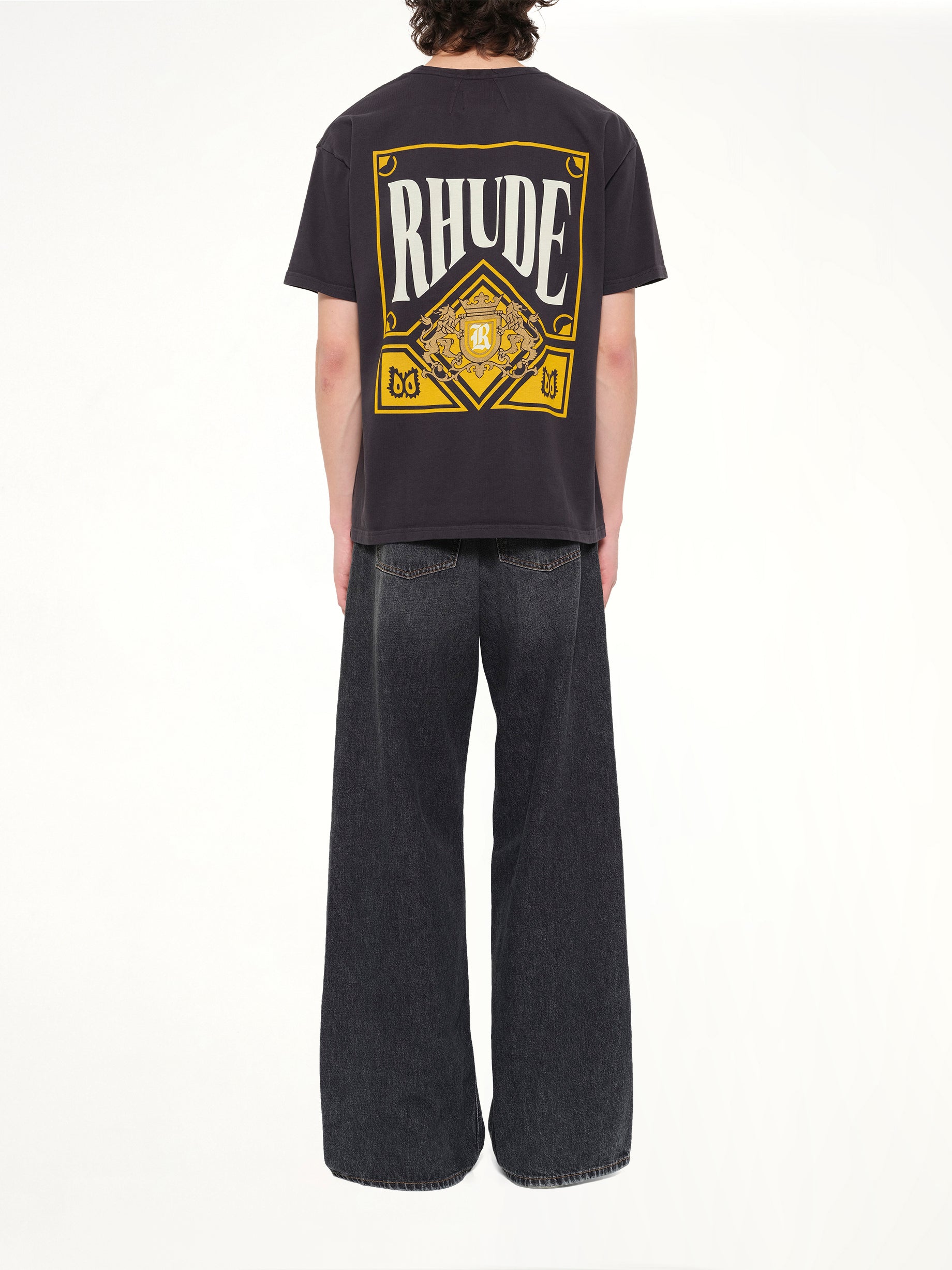 RHUDE Rhude Playing Card T-Shirt in Vintage Black Back View from MARAIS